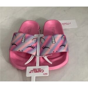 Capelli of New York Kids Unicorn Sandals - Pink and Purple